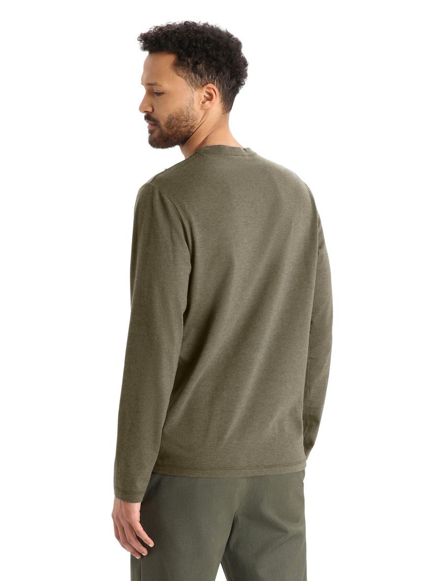 Loden Men's Icebreaker Merino Central Classic T-Shirt Canopy Camper Long Sleeve | USA 1225DFMN